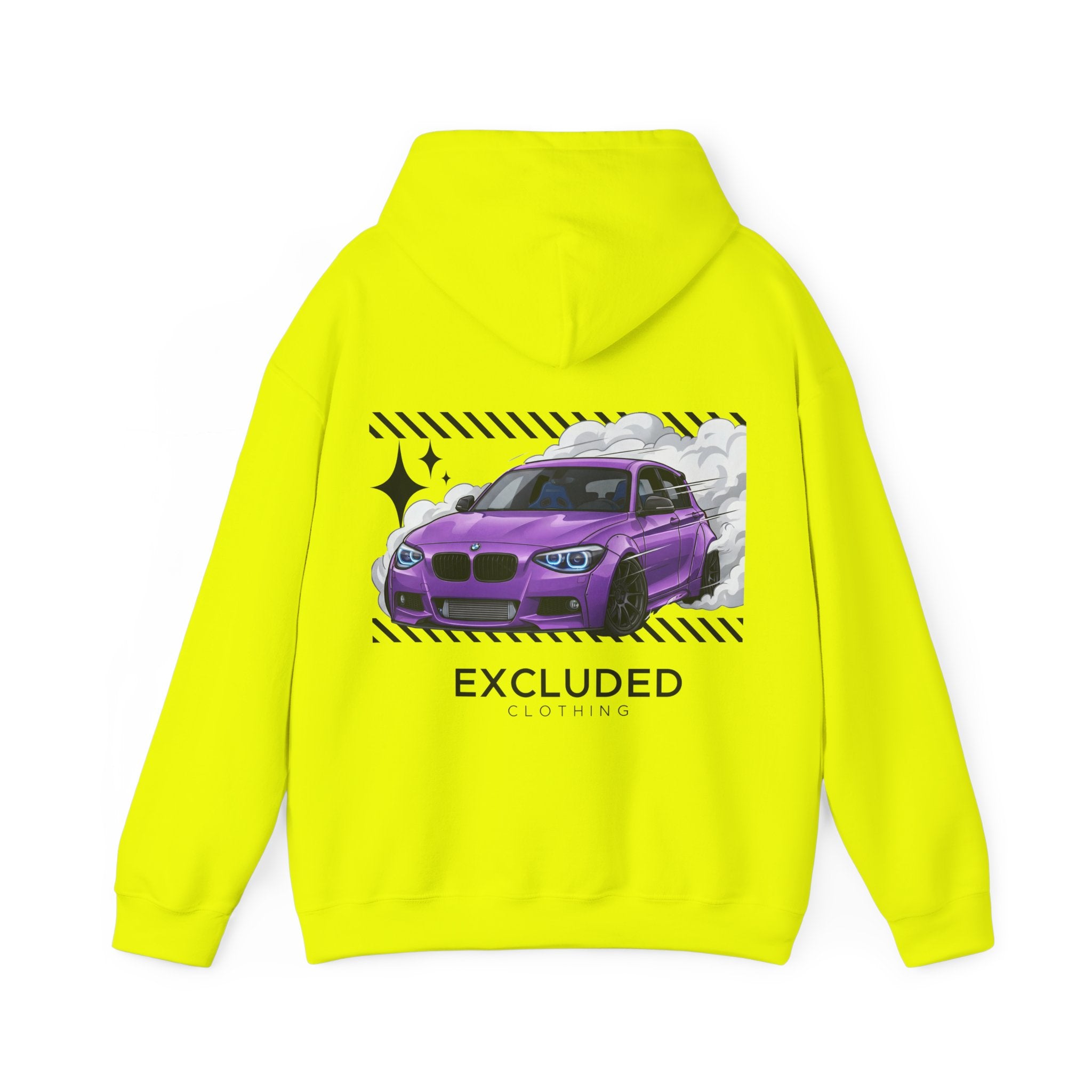Excluded Clothing Purple Drift BMW Hoodie - Car Enthusiast Graphic Sweatshirt
