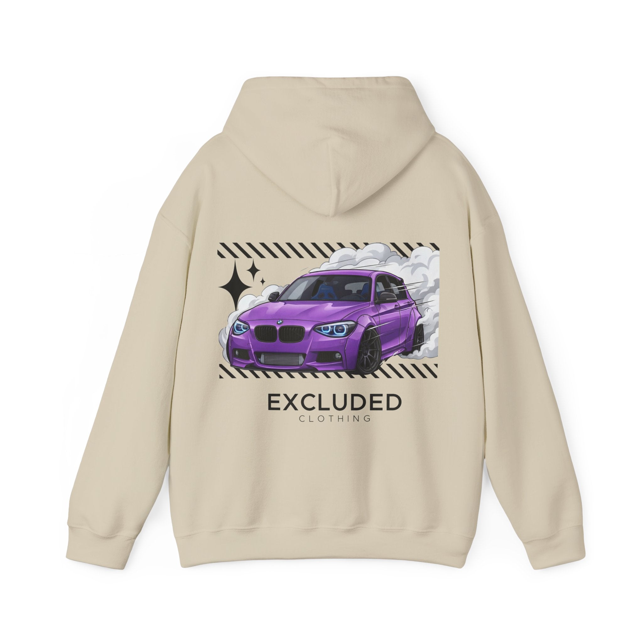 Excluded Clothing Purple Drift BMW Hoodie - Car Enthusiast Graphic Sweatshirt