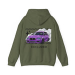 Excluded Clothing Purple Drift BMW Hoodie - Car Enthusiast Graphic Sweatshirt