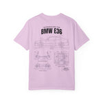 BMW E36 Blueprint T-Shirt — Vintage Car Diagram Tee