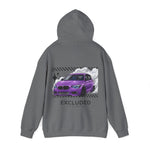 Excluded Clothing Purple Drift BMW Hoodie - Car Enthusiast Graphic Sweatshirt
