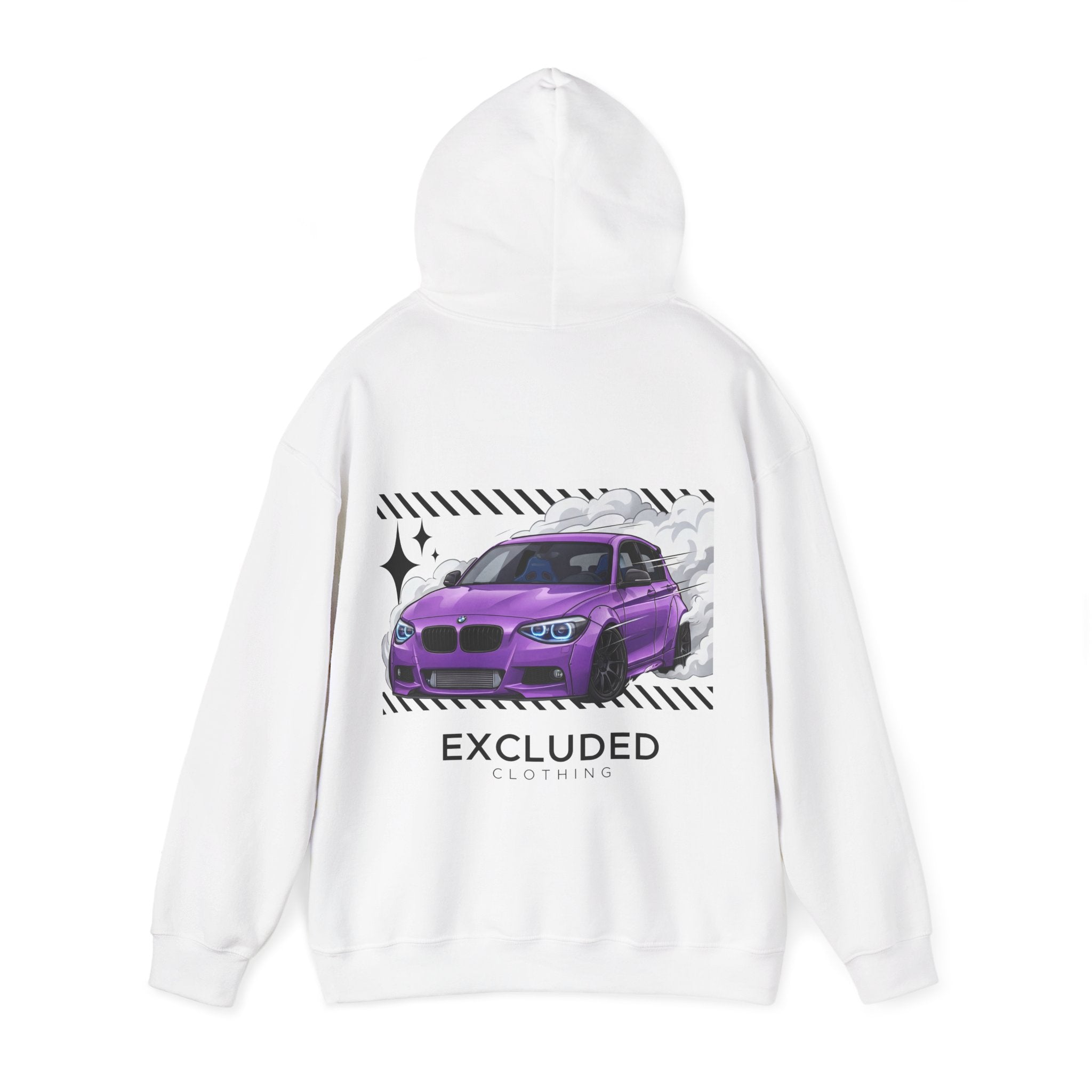 Excluded Clothing Purple Drift BMW Hoodie - Car Enthusiast Graphic Sweatshirt
