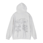 BMW E36 Hoodie — Vintage Racing Car Parts Graphic Hooded Sweatshirt