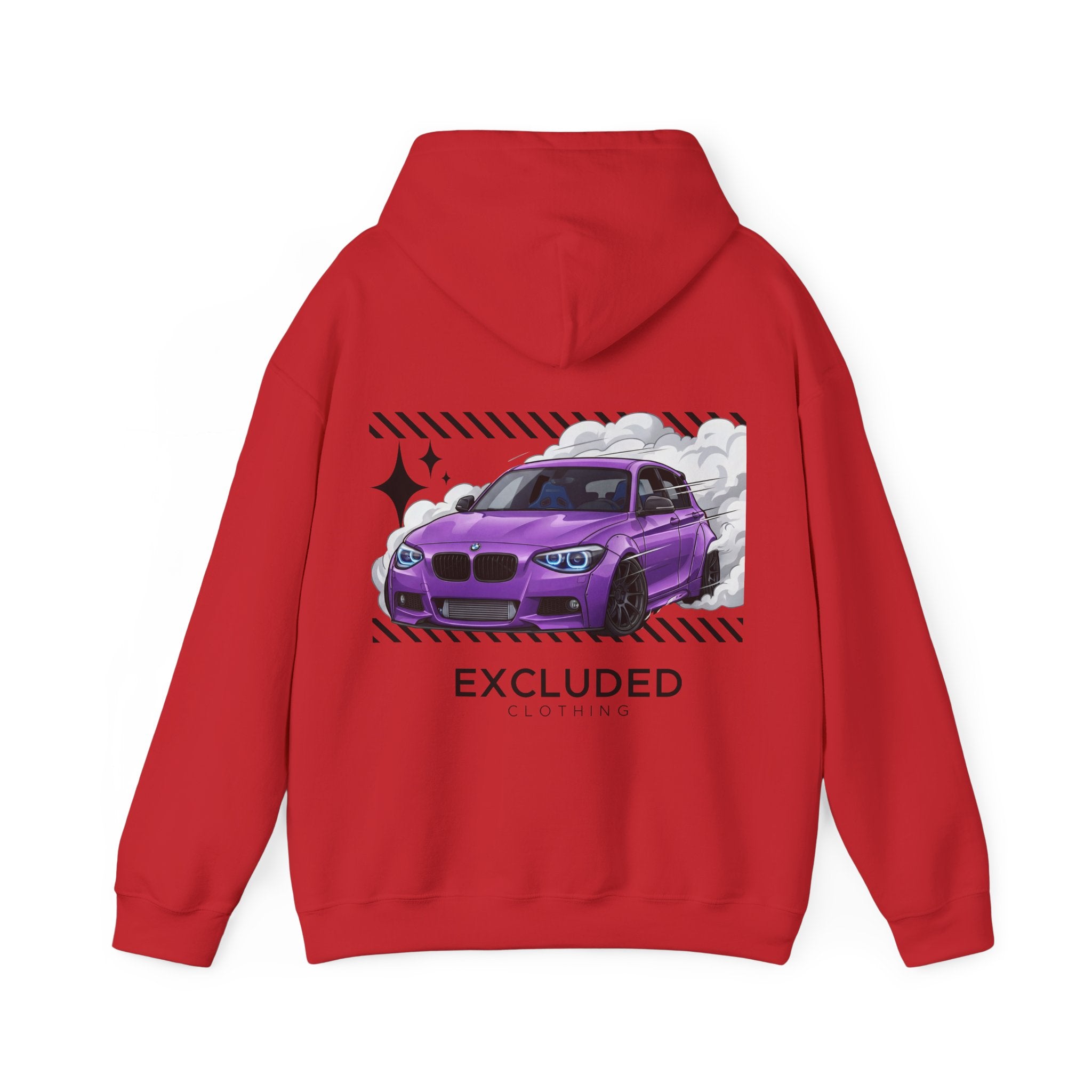 Excluded Clothing Purple Drift BMW Hoodie - Car Enthusiast Graphic Sweatshirt