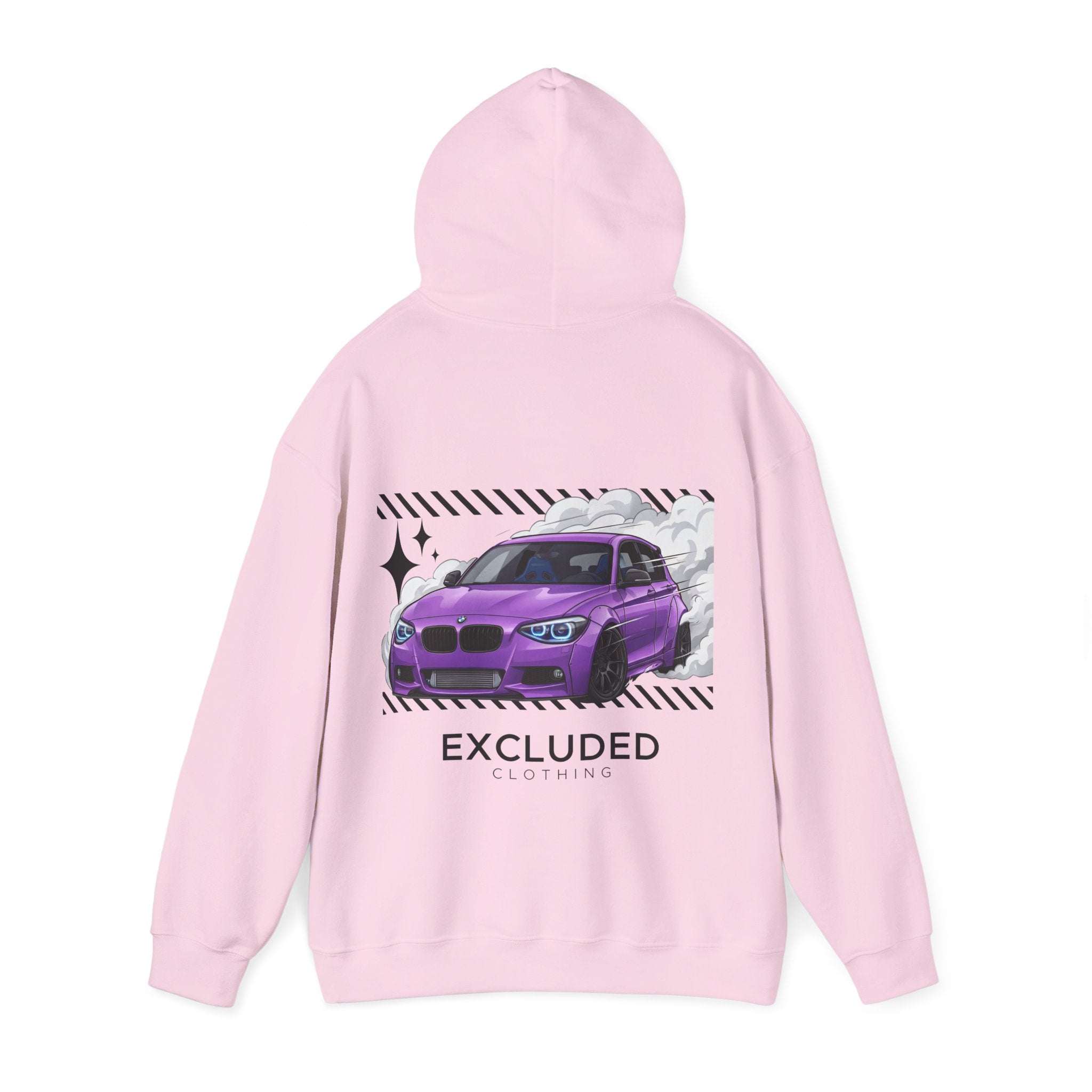Excluded Clothing Purple Drift BMW Hoodie - Car Enthusiast Graphic Sweatshirt