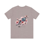 Be Unique Floral and Mechanical Fusion T-Shirt