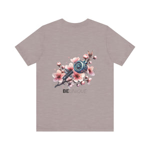 Be Unique Floral and Mechanical Fusion T-Shirt