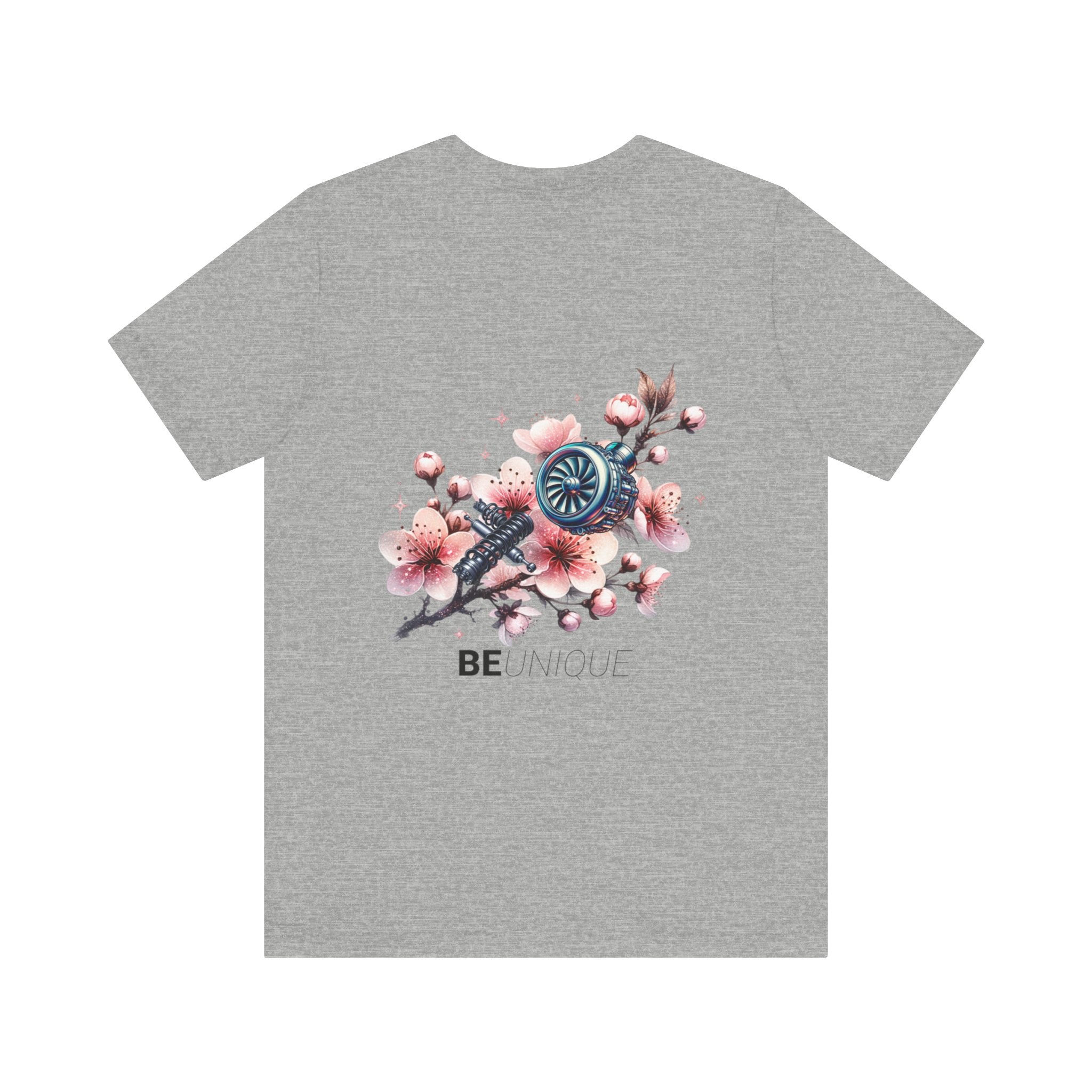 Be Unique Floral and Mechanical Fusion T-Shirt