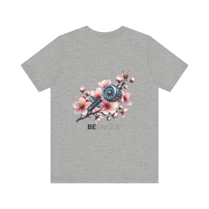 Be Unique Floral and Mechanical Fusion T-Shirt