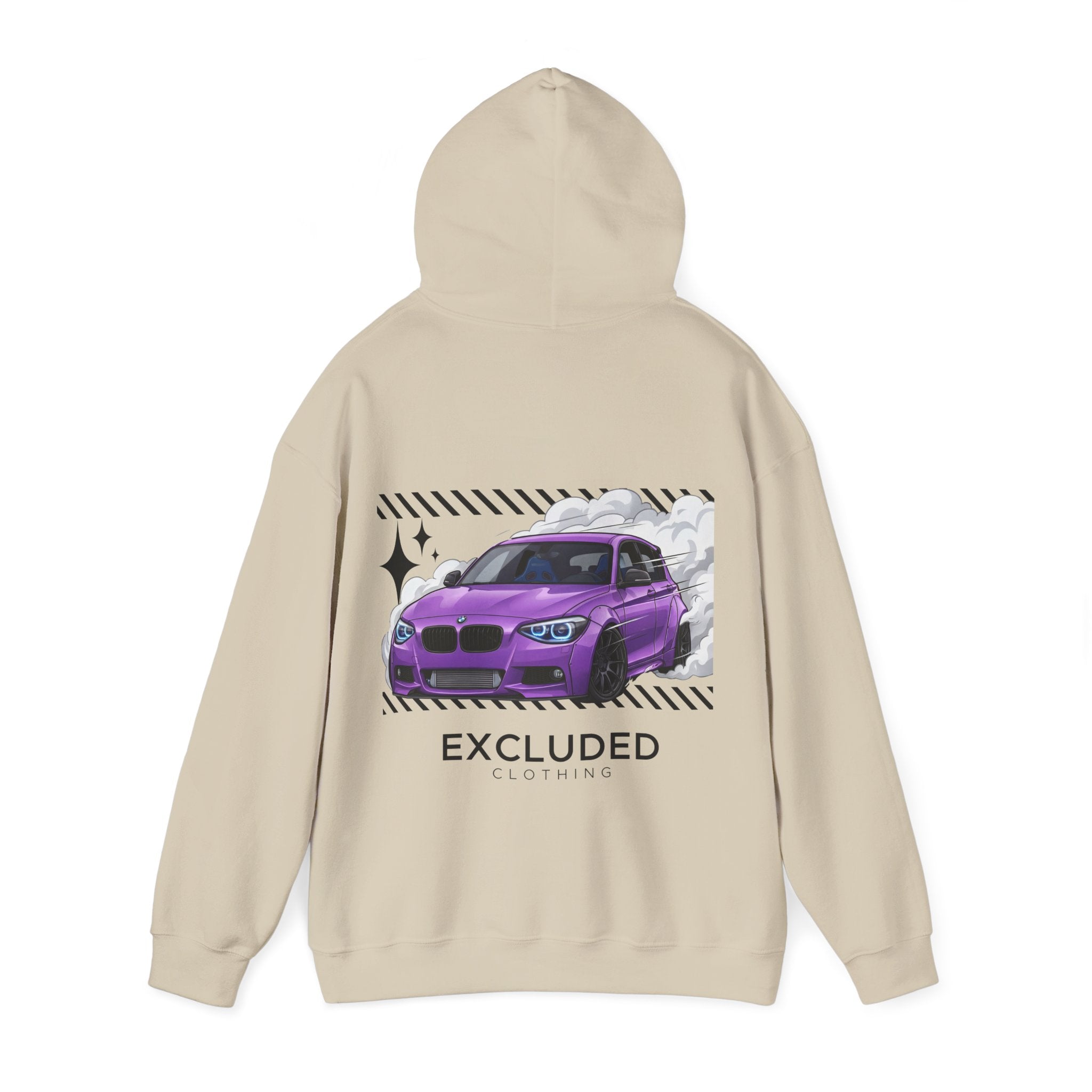 Excluded Clothing Purple Drift BMW Hoodie - Car Enthusiast Graphic Sweatshirt