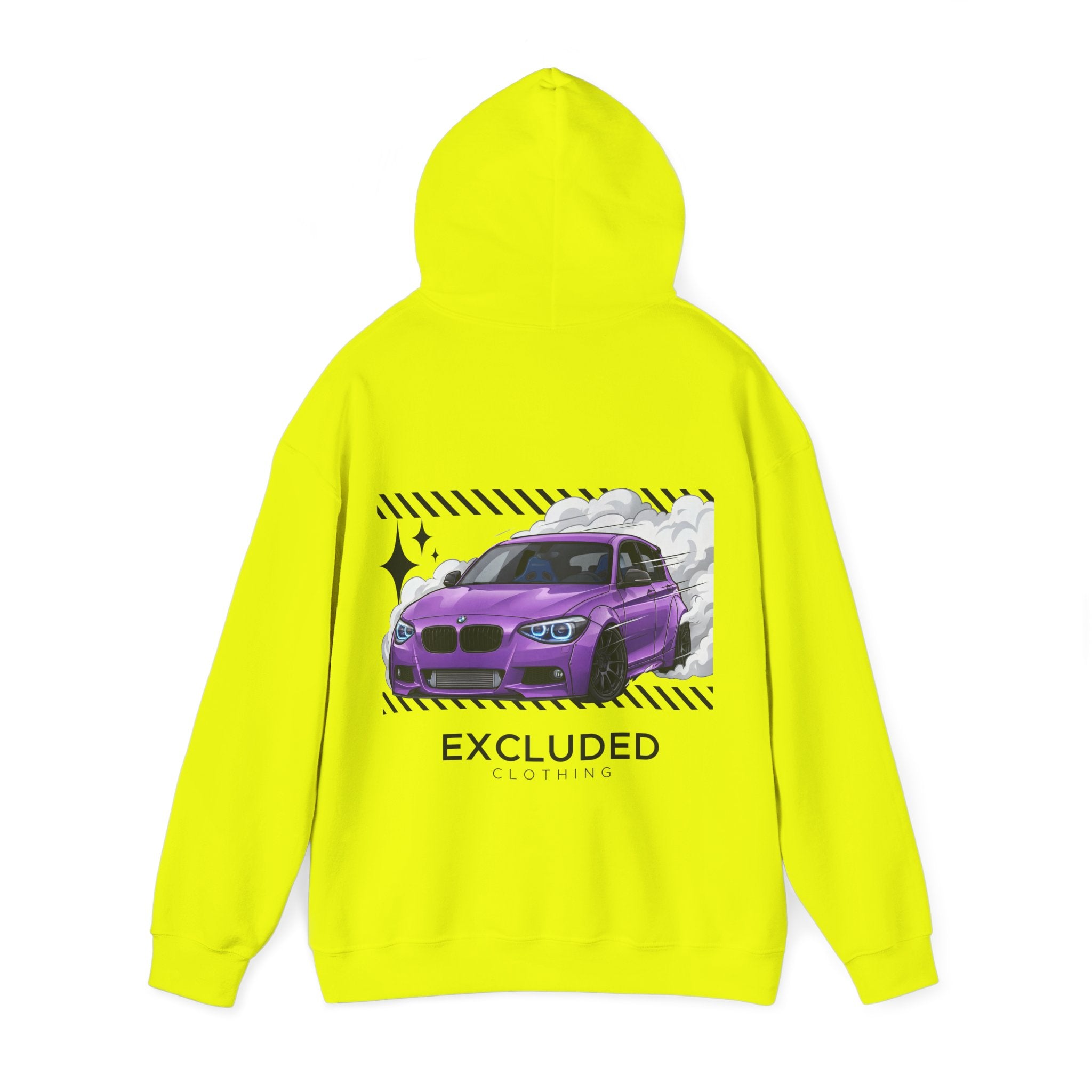 Excluded Clothing Purple Drift BMW Hoodie - Car Enthusiast Graphic Sweatshirt
