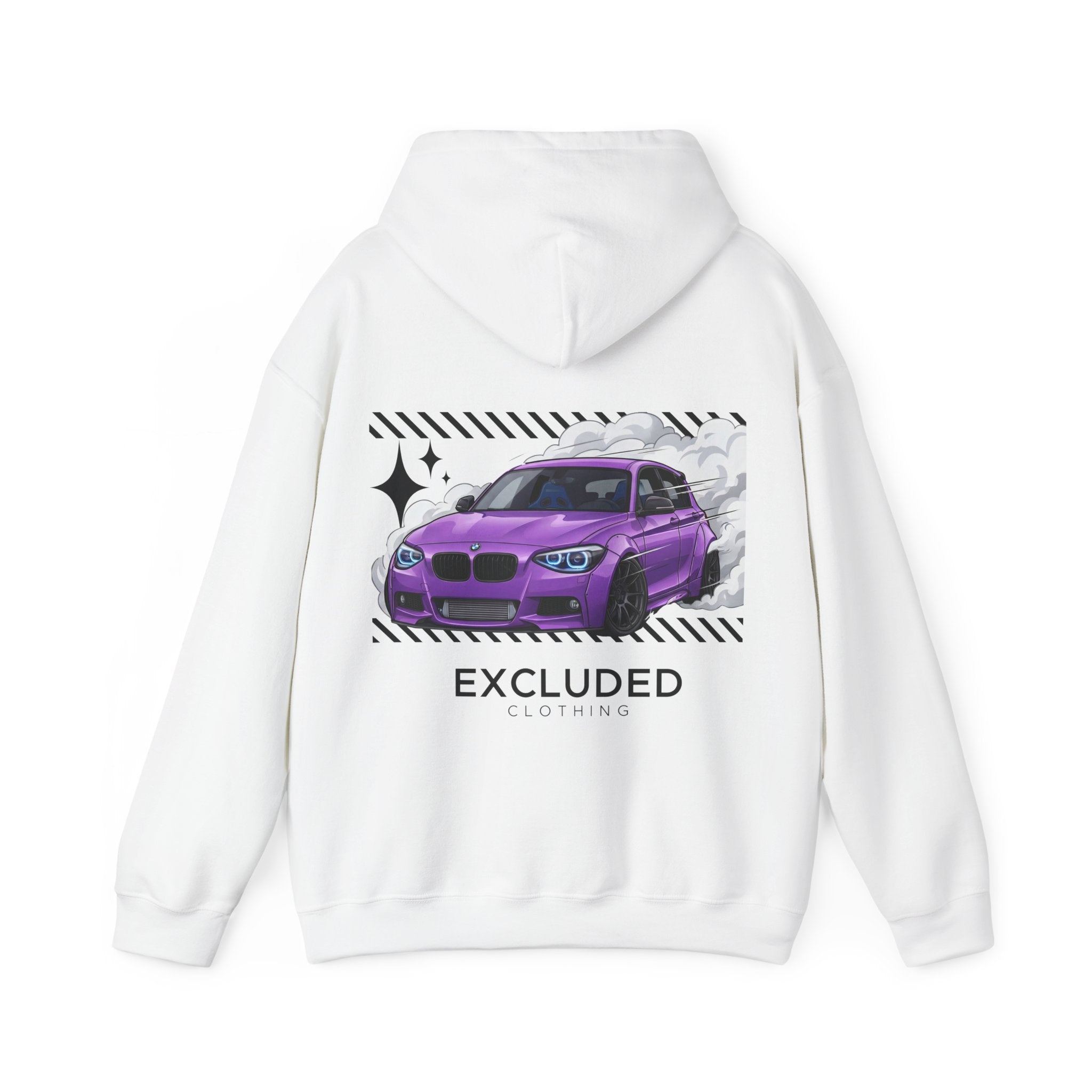 Excluded Clothing Purple Drift BMW Hoodie - Car Enthusiast Graphic Sweatshirt