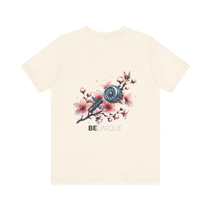 Be Unique Floral and Mechanical Fusion T-Shirt